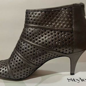 Style & Co metallic color ankle shootie with perforated design